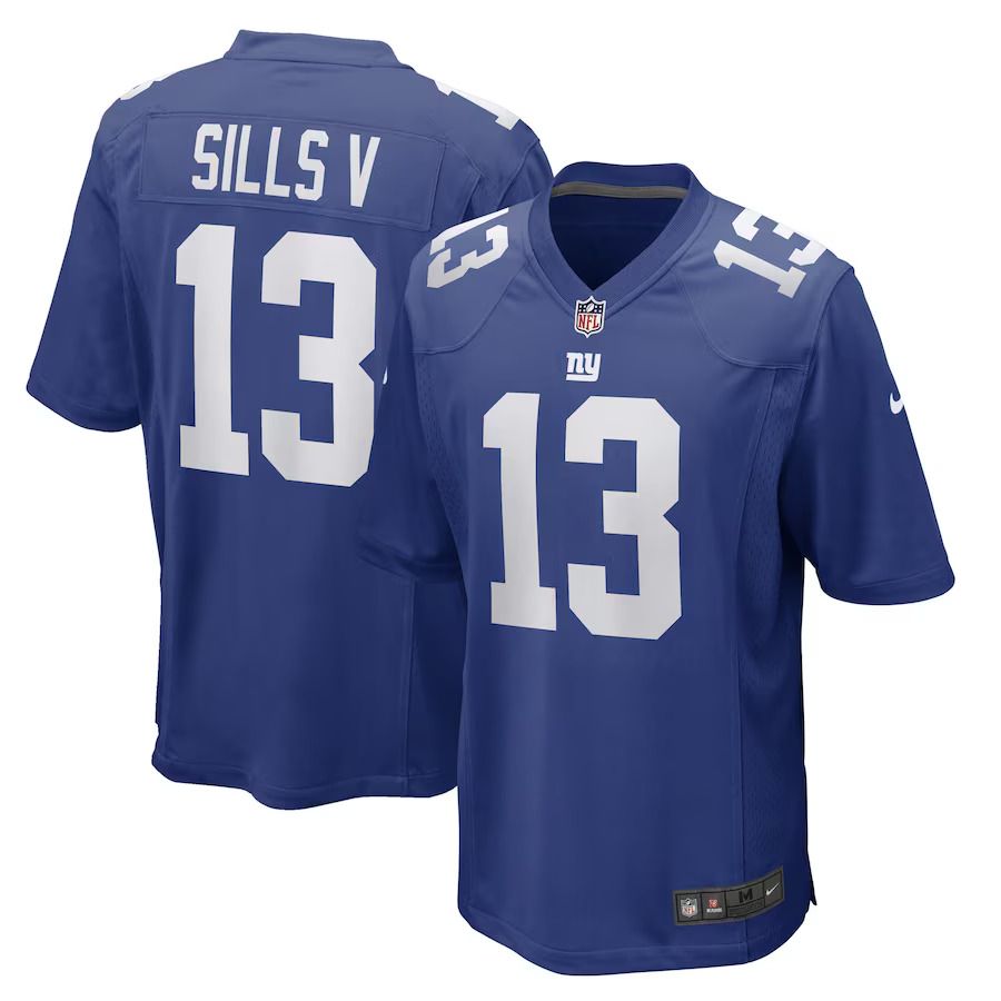 Men New York Giants 13 David Sills V Nike Royal Game Player NFL Jersey